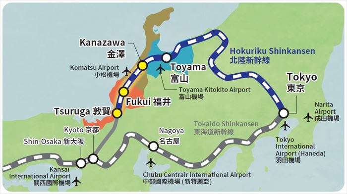 Hokuriku Shinkansen line map